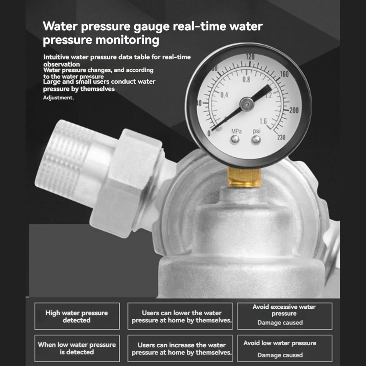 Filter Sentral Seluruh Rumah 360 Derajat Filter Katup Putar Universal Filter Air Sedimen Dapat Digunakan Kembali 1 Inci Panas
