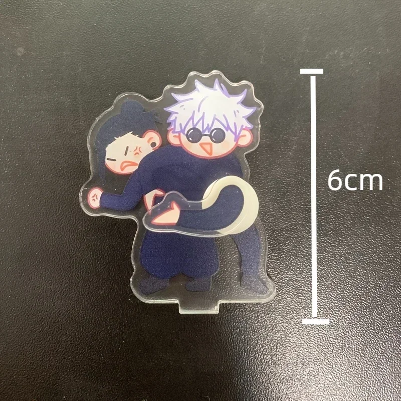 Jujutsu Kaisen Gojo Satoru Getou Suguru Acrylic Funny Model Stands Keychain Movable Arms Key Chain Desk Computer Decor Ornaments