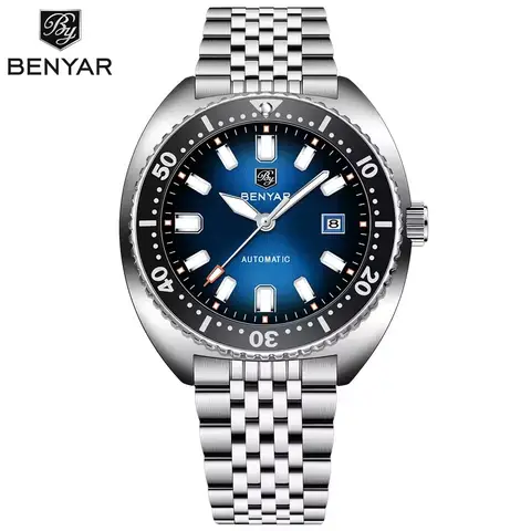 BENYAR 5211 Luxury Men Automatic Mechanical Watch Fashion Business Luminous Calendar Waterproof Watches for Man reloj hombre