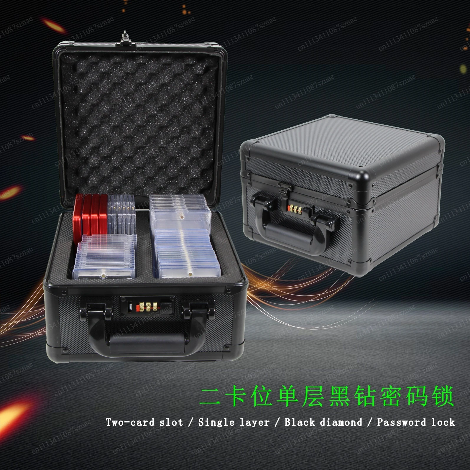 two-card single-layer black diamond star card storage box, psa rating card storage box, aluminum alloy toolbox.