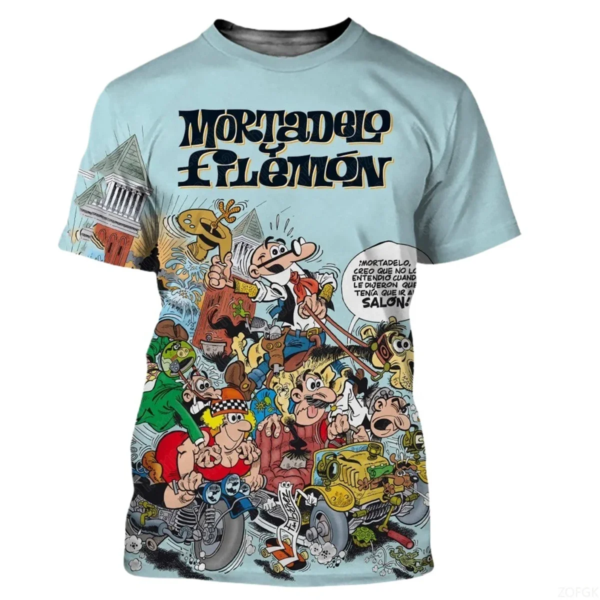 مجموعة تي شيرت صيفية جديدة برسومات الرسوم المتحركة للرجال لعام 2025 - قميص مريح برقبة دائرية مطبوع ثلاثي الأبعاد