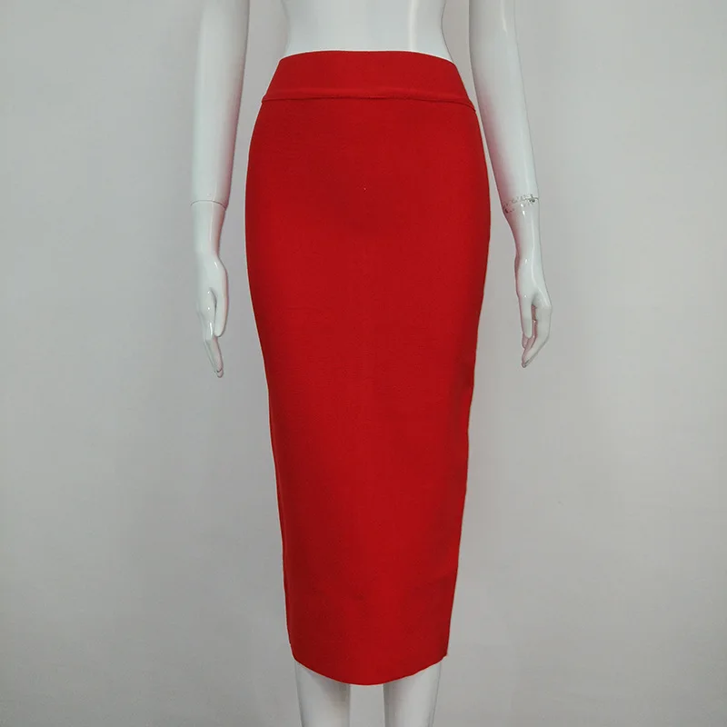

Faionable Women's Elastic Bandage Skirt Evening Gown f-length Wraparound Ci Commute High Waist Silk Knitted Slim Fit