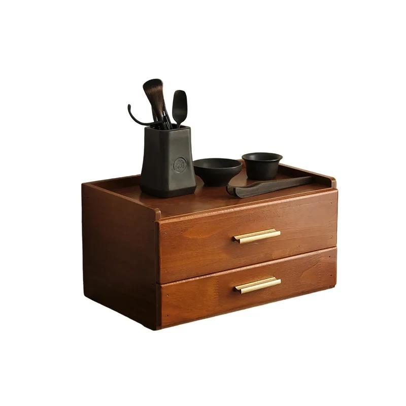 

Wooden storage box set accessories Drawer type box Container Grid desktop storage box