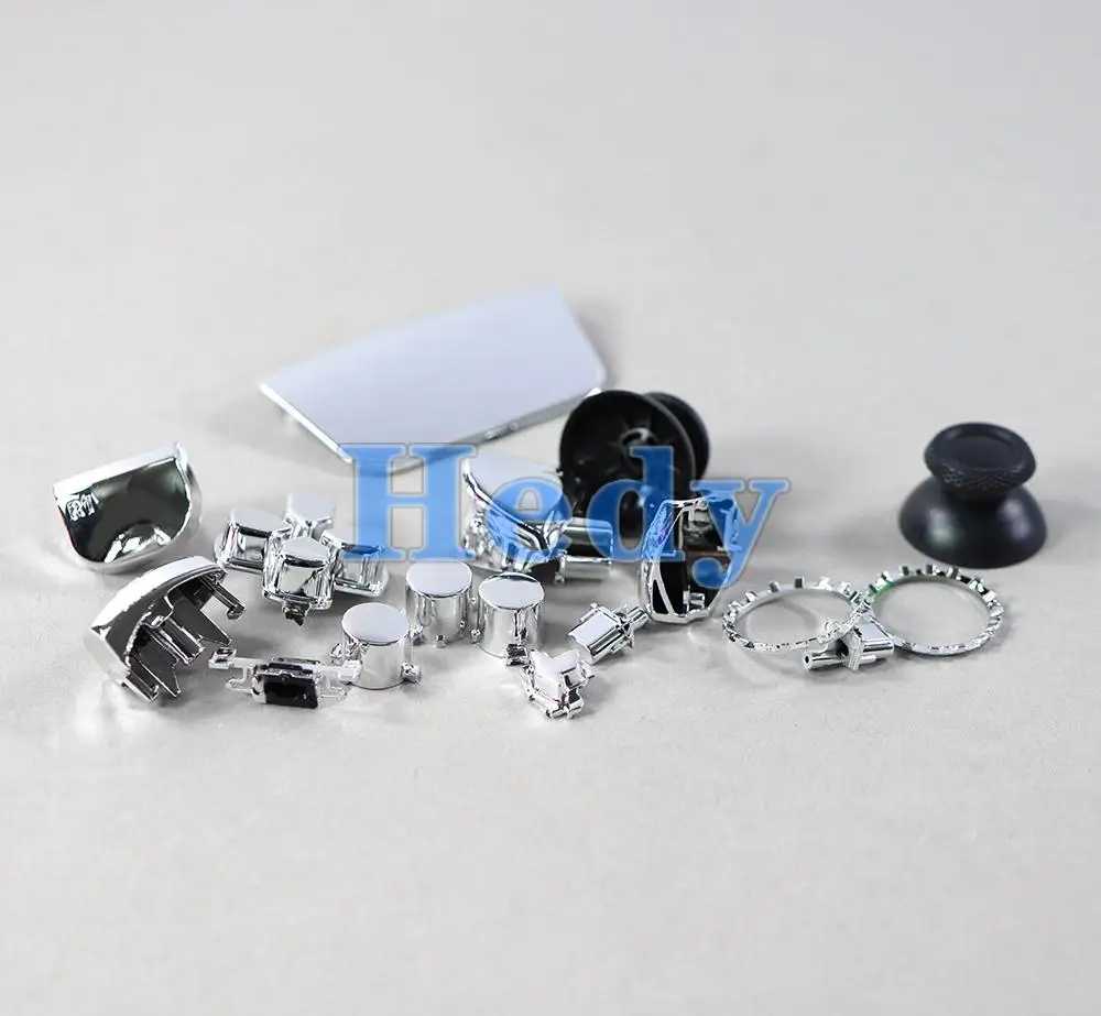 1set Full Set Chrome Plating Buttons For PS5 V1 Handle Thumb Sticks Joystick Cap L1 R1 L2 R2 D-pad Button For PS5 Controller
