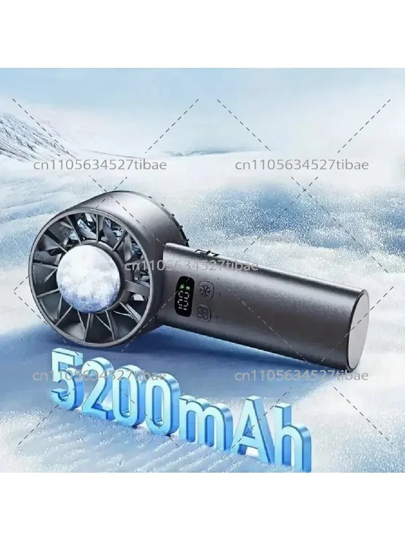 5200mAh Portable Mini Handheld Fan with LED Display, 100 Speeds USB Rechargeable Outdoor Cooling Fan