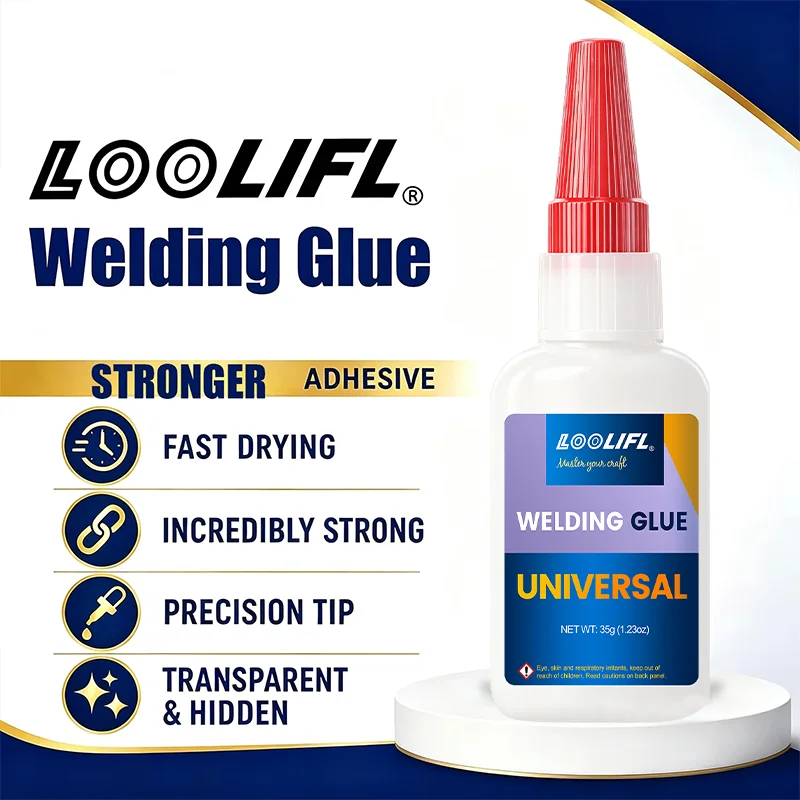 Loolifl Universal Model Welding Glue, Super Strong Instant Adhesive, Precision Tip, Suitable for Making and Repairing Miniature Figures, Multi-Purpose Quick-Drying Glue, Suitable for Plastic, Metal, Ceramic, Wood, Rubber, DIY Handmade Model Assembly Glue