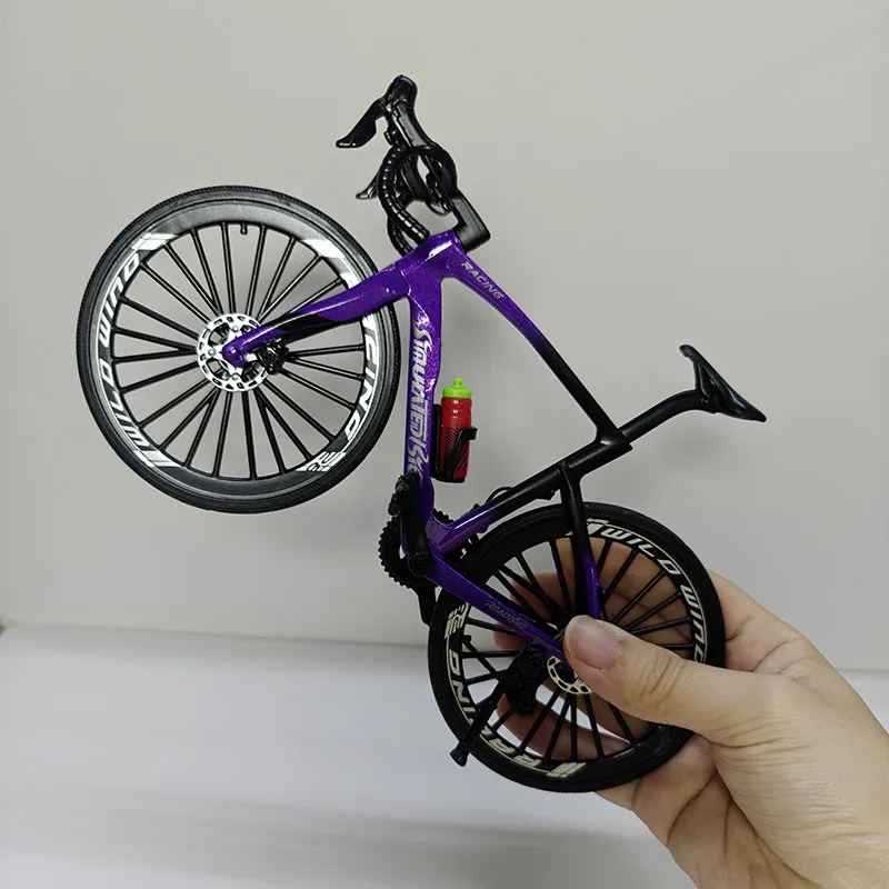 New 1:6 Model Mini Alloy Bicycle With Water Bottle Diecast Metal Toy Bikes Mountain Finger Bicycle Simulation Collection Toys