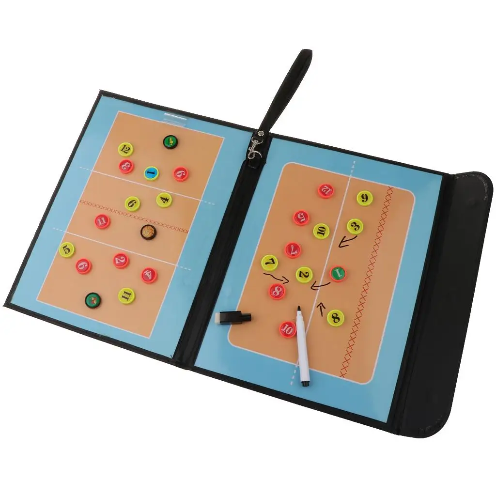 Foldable Volleyball Coaching Board w/ Pen Tool Training Equipment
