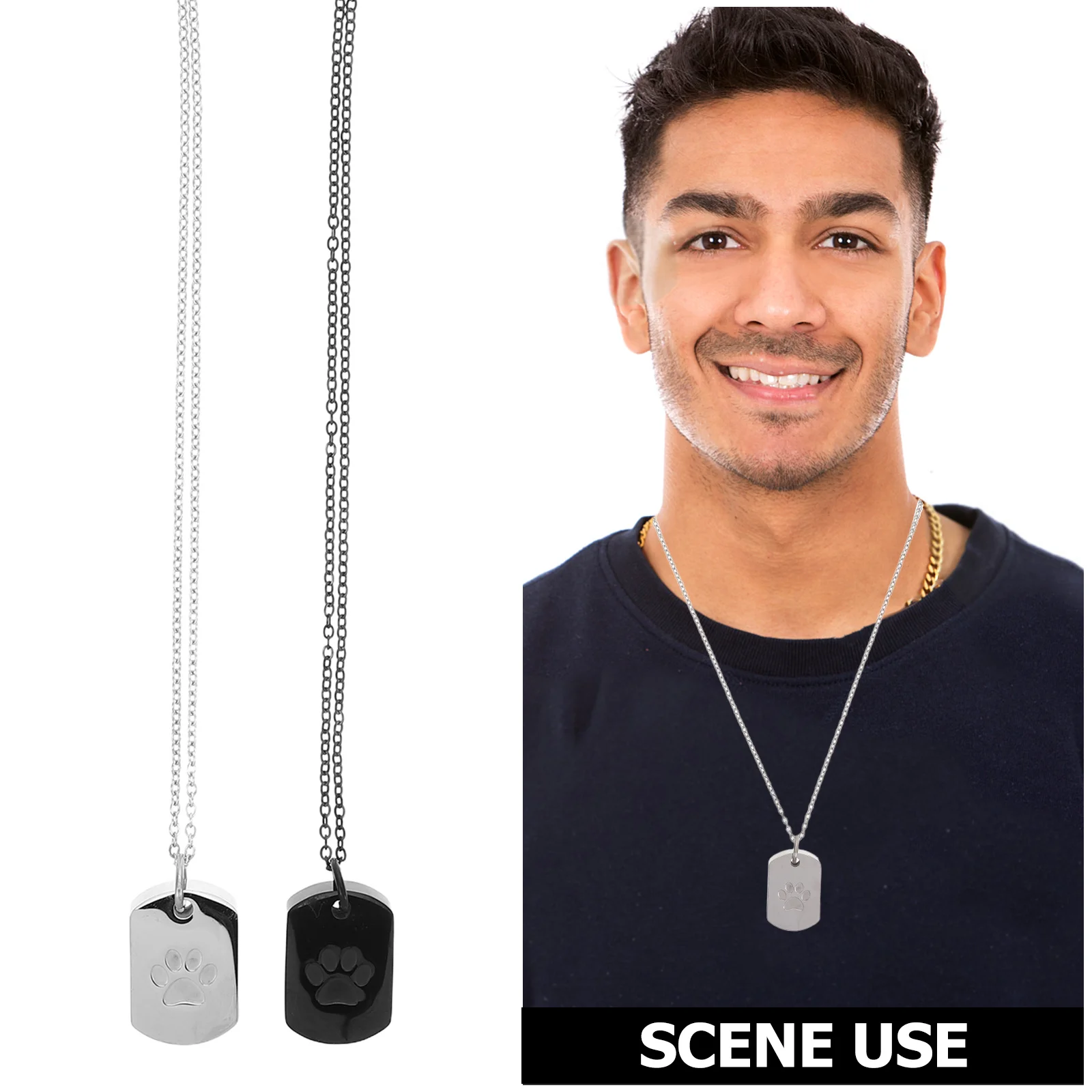 Collier commémoratif pour animaux de compagnie, 2 pièces, pendentif pour cendres, urne en os de chien, bijoux de crémation en métal, souvenir pour honneur des compagnons précoces