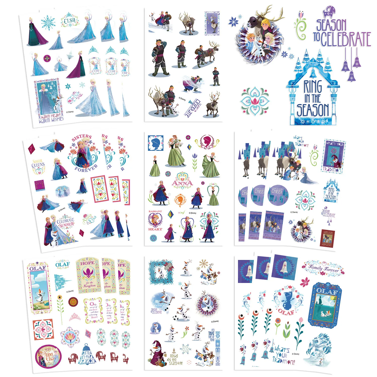 8/16/32개 겨울왕국 엘사 공주 귀여운 스티커 생일 파티 INS 스타일 스티커 장식 플래너 방수 스티커