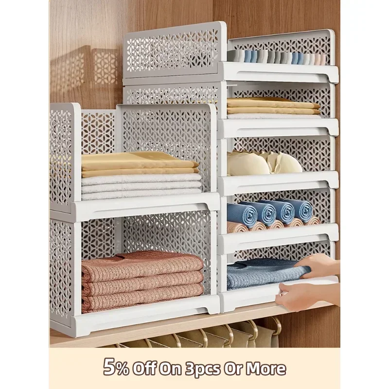 Drawers Clothes Storage Organizer Shelf Wardrobe Organizer Layered Organizers of Cabinets and Pull-out type Closet Storage