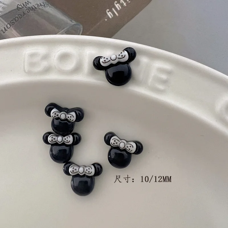 50 قطعة ثلاثية الأبعاد ميكي وميني مسمار السحر القلب القوس وبولكا نقطة تصاميم مجوهرات أظافر راتينج لطيف صنع ل مانيكير مسمار الفن لوازم