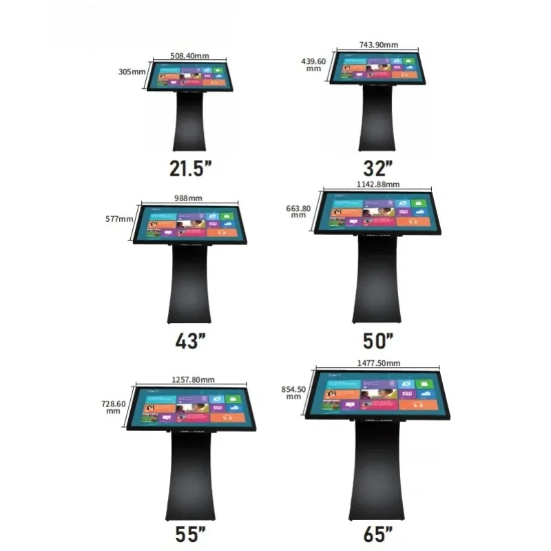 43 50 55 65 Inch Floor Standing Interactive Touch Screen Display Kiosk Android Information Kiosk Self Service Kiosk