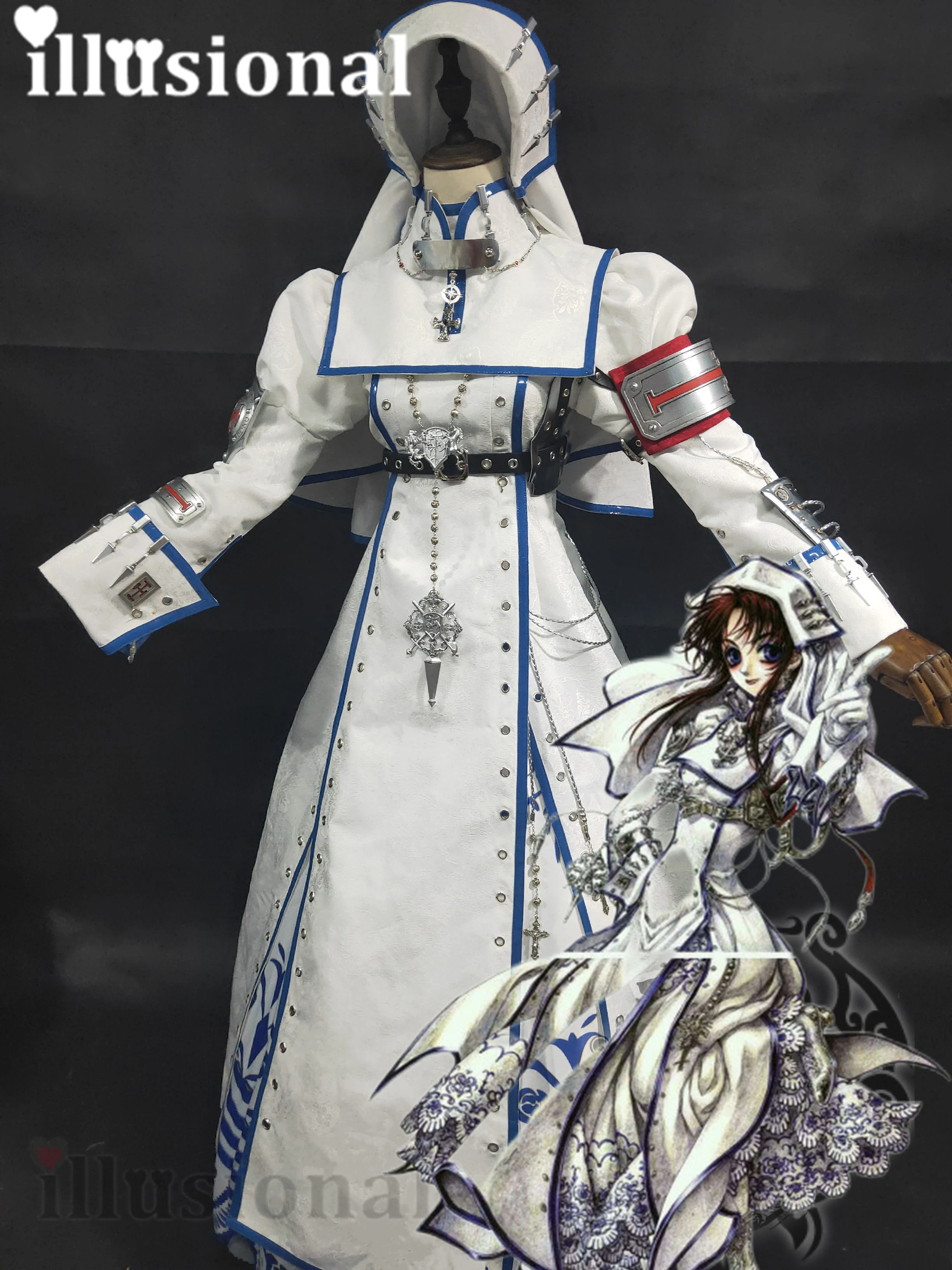 illusional Custom size made Esther Blanchett Trinity Blood anime Cosplay the blood of holy devil Esther sister Cosplay costume