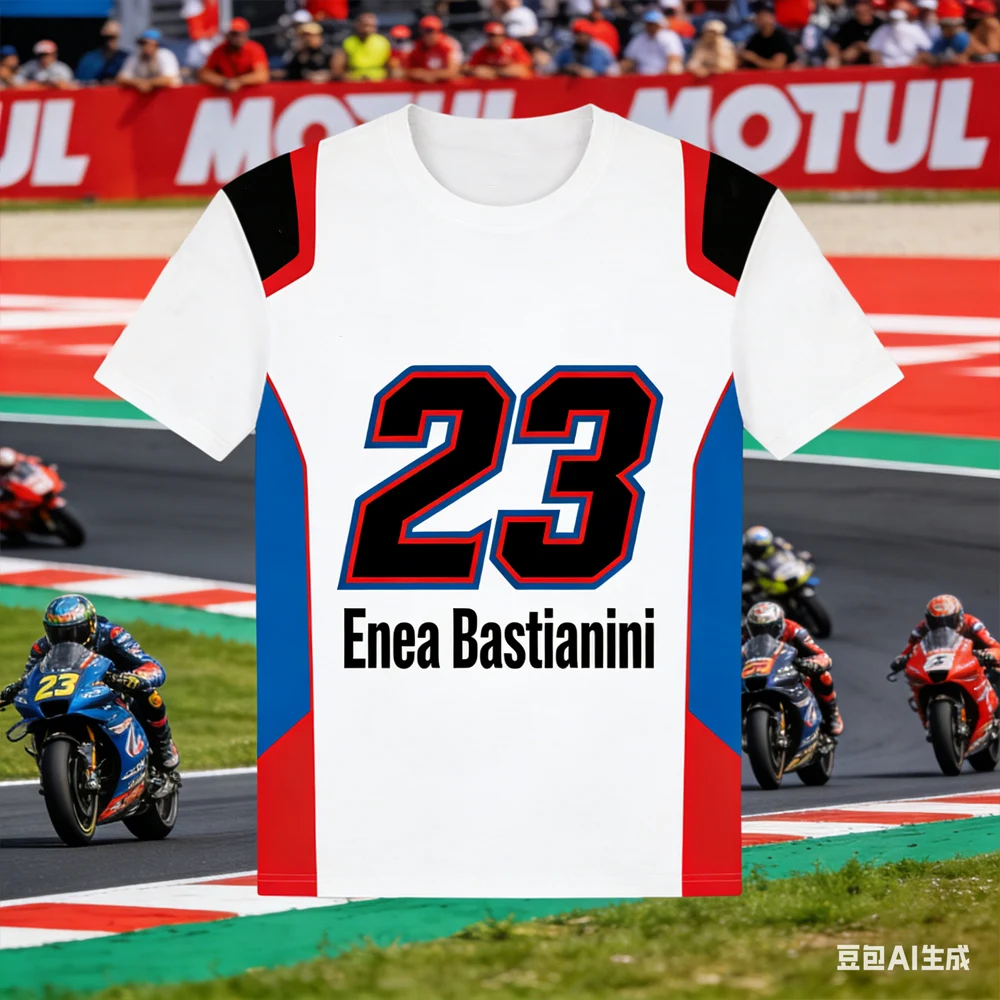

Футболка для мотоциклистов Bastianini 23 Racing, быстросохнущая, дышащая, повседневная, для фанатов мотоспорта, унисекс, с использованием ИИ-генерации