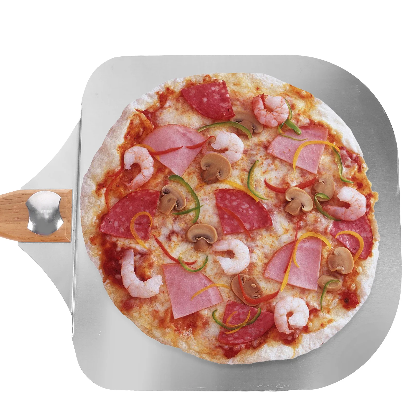 

Pizza Spatula Metal Turner Food Transfer Tool Wooden Handle Pastry Baking Bulk Sliding Aluminium Aluminum Making Accessories