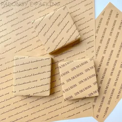 100pcs Natural Kraft Paper Handmade Soap Wrapping Paper ECO Friendly Soap Packaging for Business with Logo