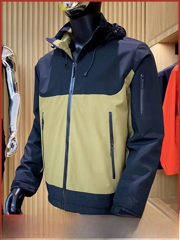 

Outdoor Men's Fce Lined Hooded Cotton Jaet Warm Casual Sle Thiened Stand Fit Trendy Youth ular Regular Length