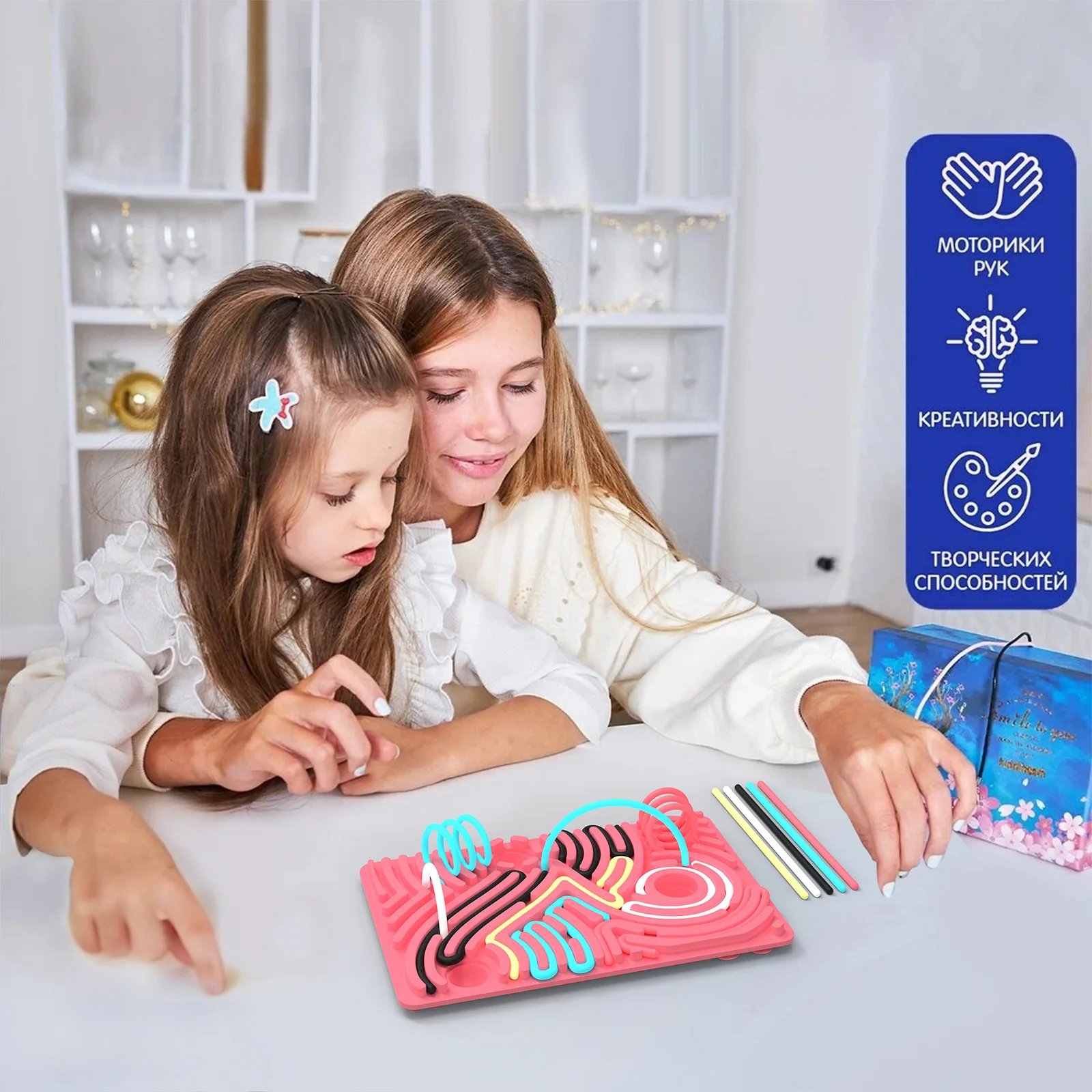 لوحة أنشطة حسية من السيليكون على الوجهين من Fidget Toys، لعبة حسية من السيليكون للتدريب على تخفيف القلق، هدية شجرة عيد الميلاد #4