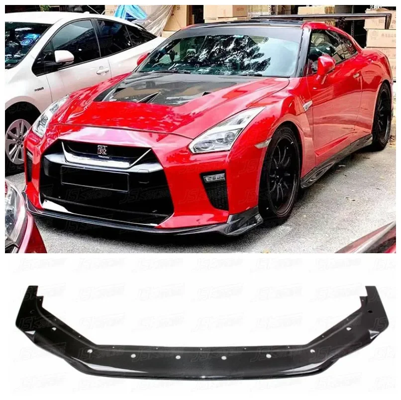 

For Nissan GTR R35 2017 2018 2019 2020 2021 2022 High Quality Carbon Fiber Bumper Front Lip Diffuser Spoiler Cover