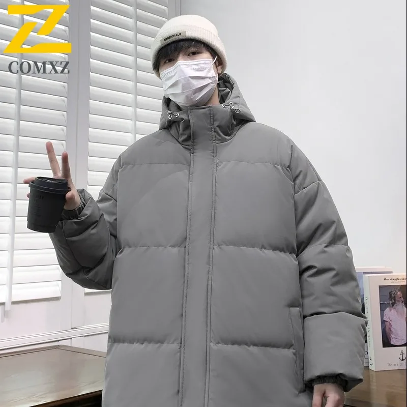 COMXZ New Men Hooded Cotton Coat Winter Thickened Thermal Padded Jacket Big Size Waterproof Windproof outdoor sports Puffer Coat