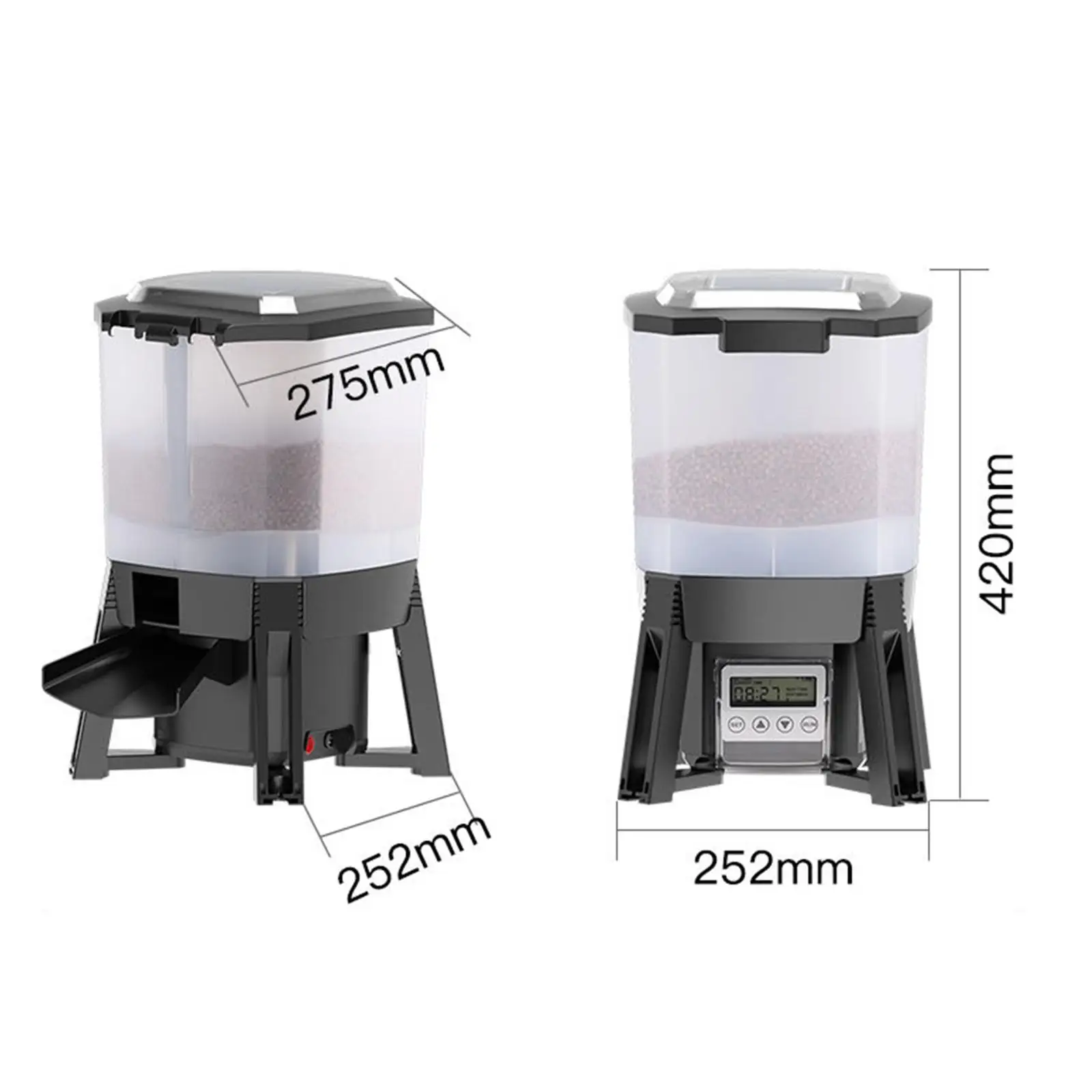 Solar Powered Automatic Aquarium Feeder Adjustable Timer Fish Food Dispenser for Vacation Feeding