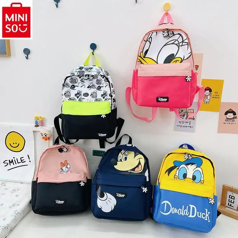 

MINISO 2024 New Cartoon Mickey Minnie Kindergarten Kids Backpack Cute Baby Kids Backpack