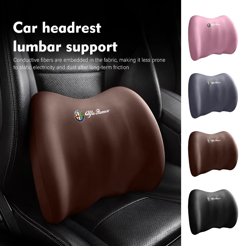 

2026 Hot Car Sticker Car Pillow Protection Backrest Cushion Lumbar Headrest Support For Alfa Romeo Giulietta GT 159 147 156 Mito
