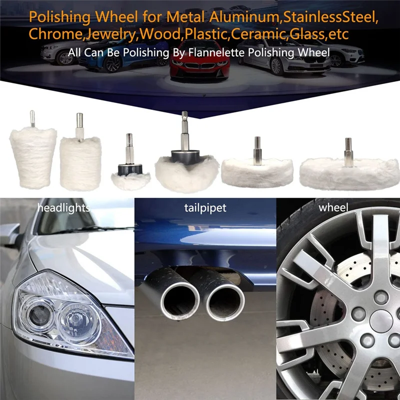 

AEA9-Wheel Shaped Polishing Tool Polishing Wheel Kits For Drill Buffing Pad For Metal Aluminum Stainless Etc