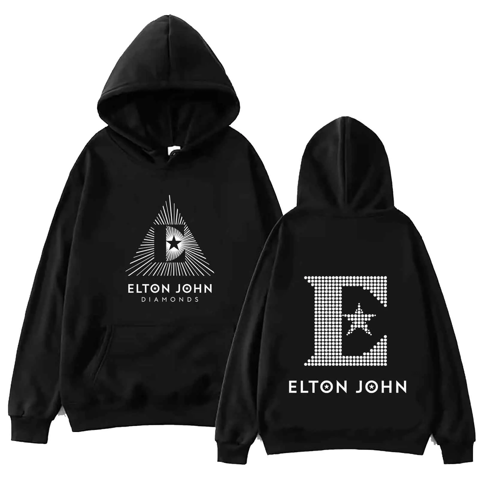 

Elton John Diamonds 2024 Hoodie Tops Long Sleeve Regular Sweatshirt Music Unisex Fans Gift Spring Summer Casual Printing