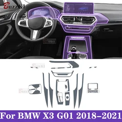 For BMW X3 G01 2018-2023 Car interior Center console Gearbox transparent TPU Paint protective film Anti scratch Repair sticker