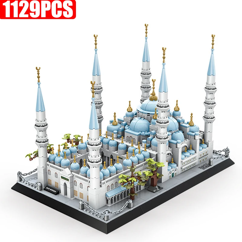 جديد 1129 قطعة المسجد الأزرق اسطنبول العمارة اللبنات عدة مشهد الشارع نموذج الطوب اللعب سطح المكتب الديكور هدايا الاطفال
