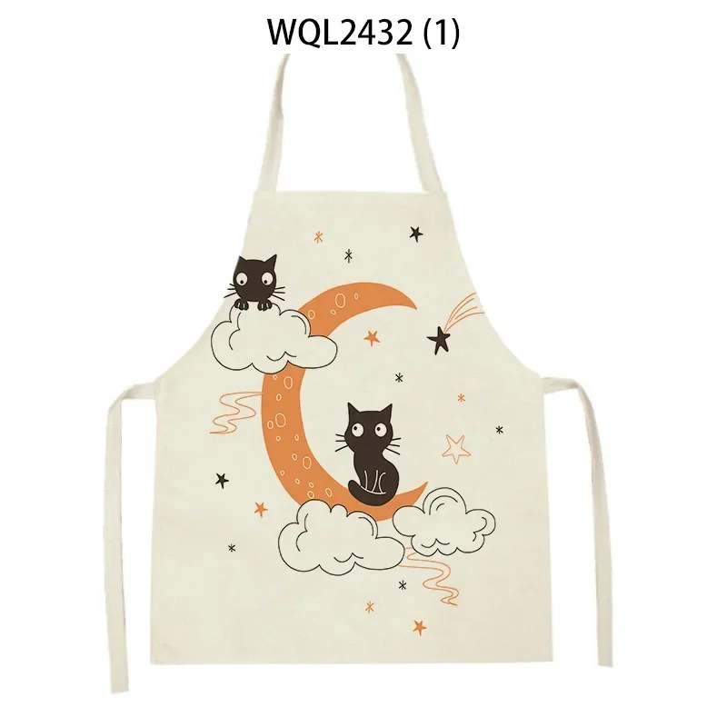 Halloween Cartoon Pumpkin Apron Kitchen Cooking Antifouling Apron Adult Kids Funny Bib Home Baking Tools Linen Apron Chef Apron