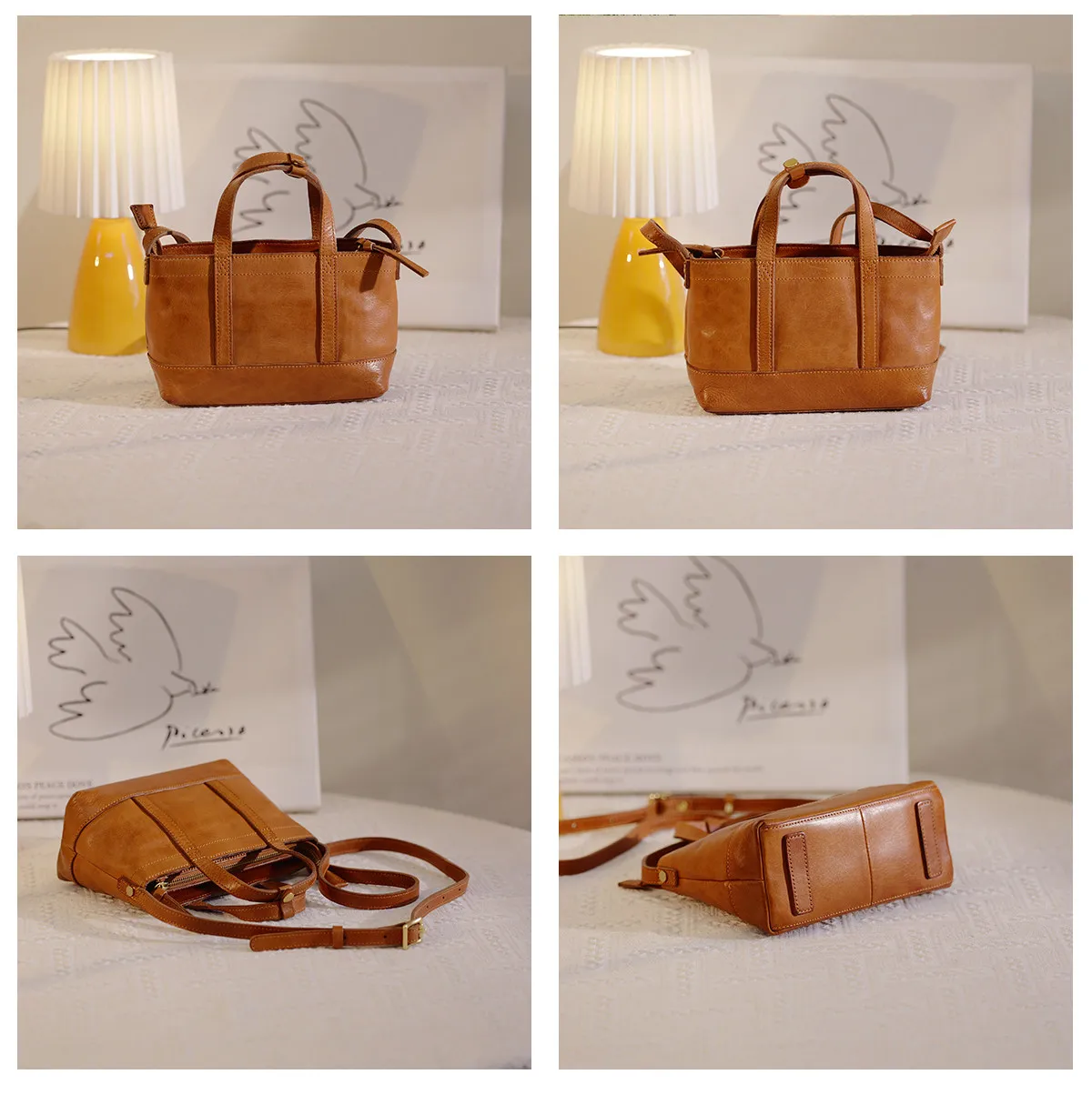 Vintage Luxus Echtleder Damen Kleine Handtasche Mode Outdoor Reise Party Handgefertigte Rindsleder Schulter Umhängetasche – Detail 18
