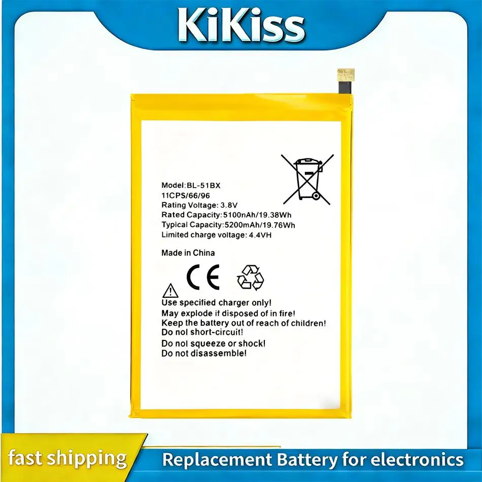 

Быстрая зарядка для мобильных телефонов Infinix X692 Note 8, X683 Hot 10, X682B 8I, аккумулятор 5200 мАч BL-51BX