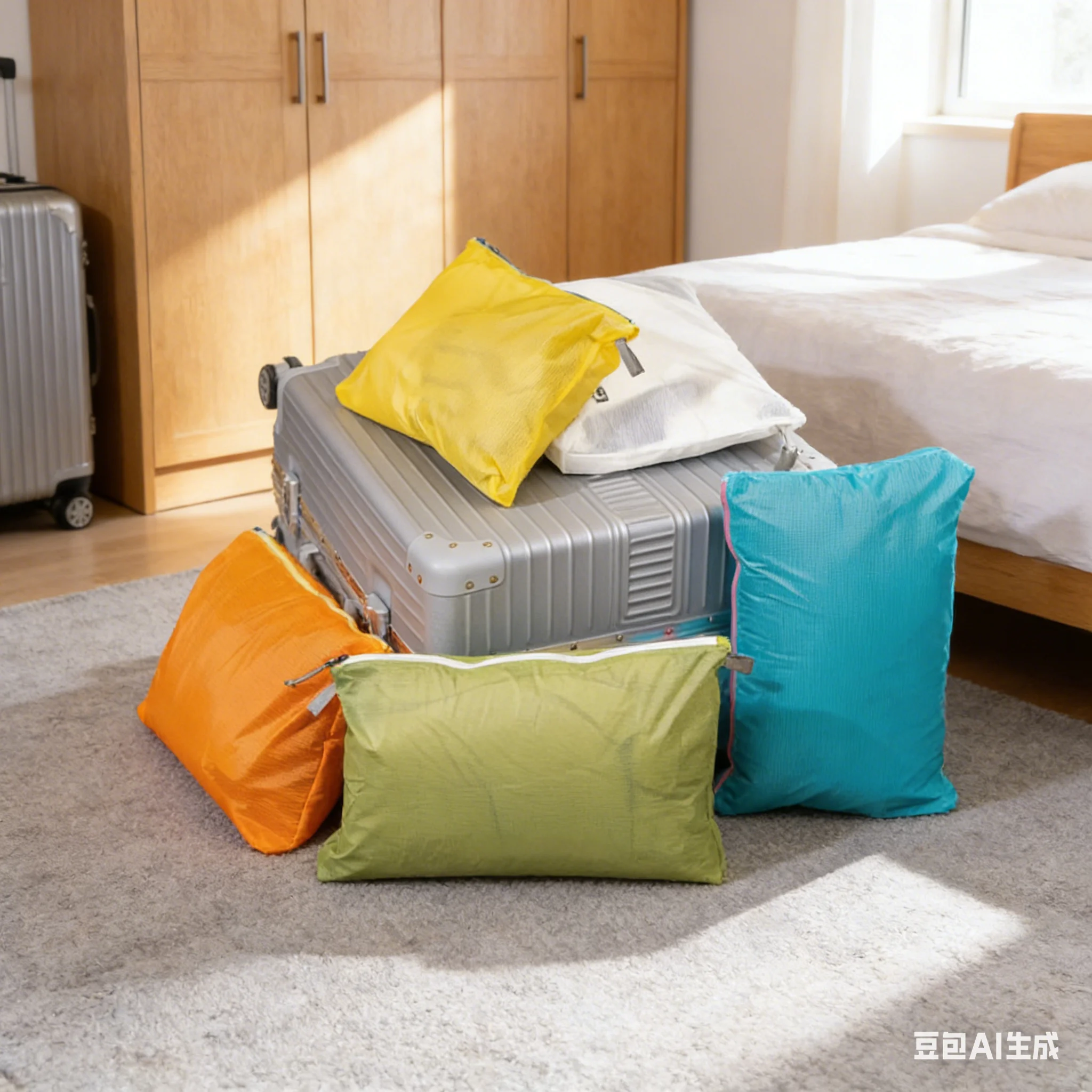 

Outdoor Travel Storage Bag Silicone-coated Portable Waterproof Compartmentalized Bag For Camping Underwear/socks Organizing Bags