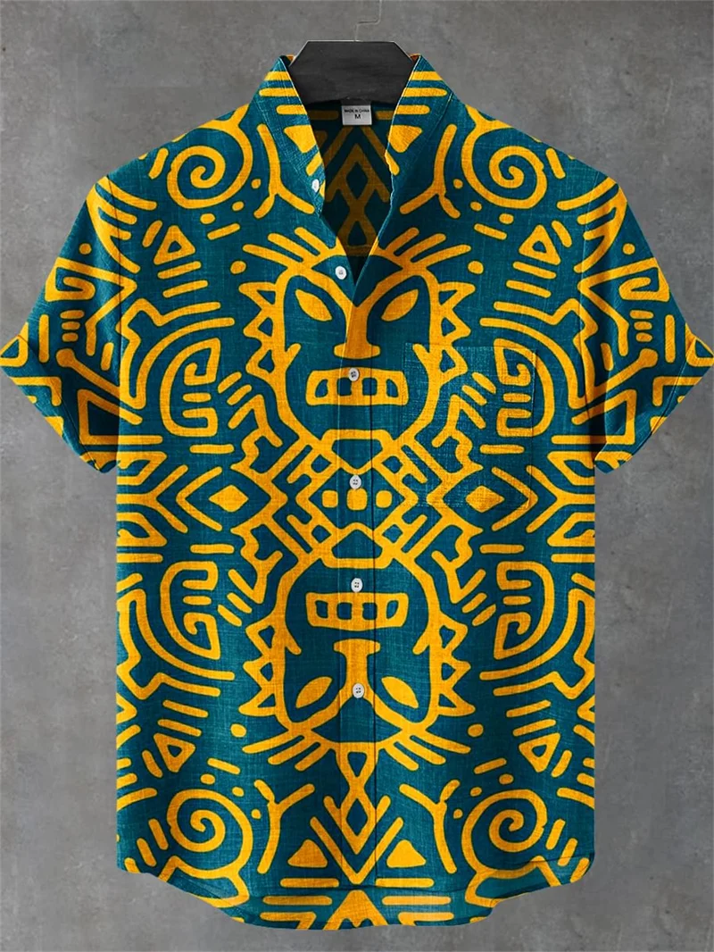 3D การพิมพ์ Sea Wave ผ้าลินิน 80% ชายเสื้อแขนสั้นเสื้อแฟชั่นสบายๆ Harajuku Street เสื้อผ้าวันหยุดเสื้อฤดูร้อน