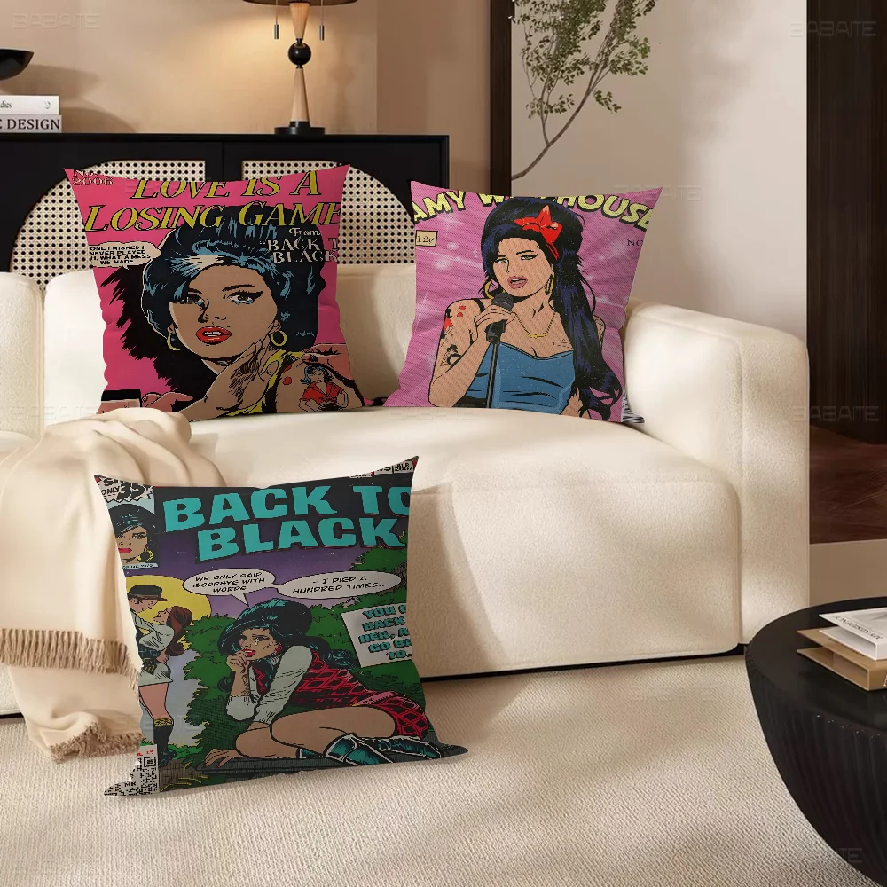 

Beauty Woman Amy Winehouse Music Singer Star Cushion Cover Decorative Pillow Sofa Home Decor case pillow cases