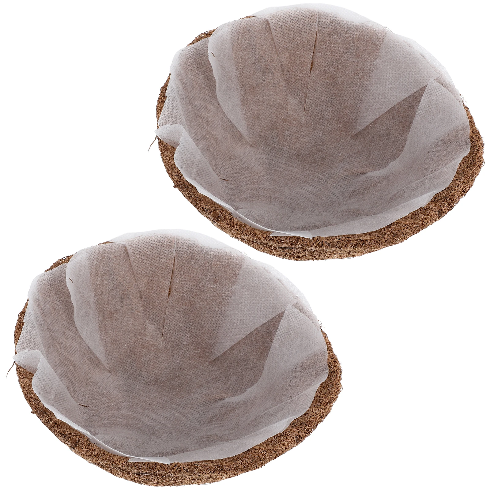 

2 set Coconut Fiber Plant Liners Round Coir Mat Flowerpot Pads Balcony Vegetable Hanging Baskets Breathable Containers