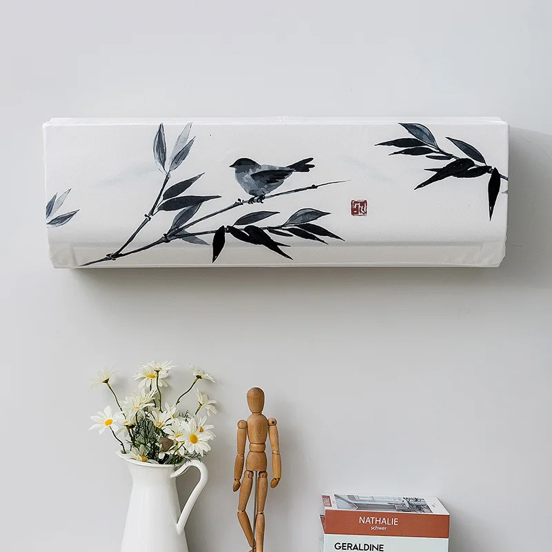 Chinese Style Ink Plum Blossom Print All-Inclusive Dust Covers Air Conditioner Cover Indoor Air Conditioning Protective Case