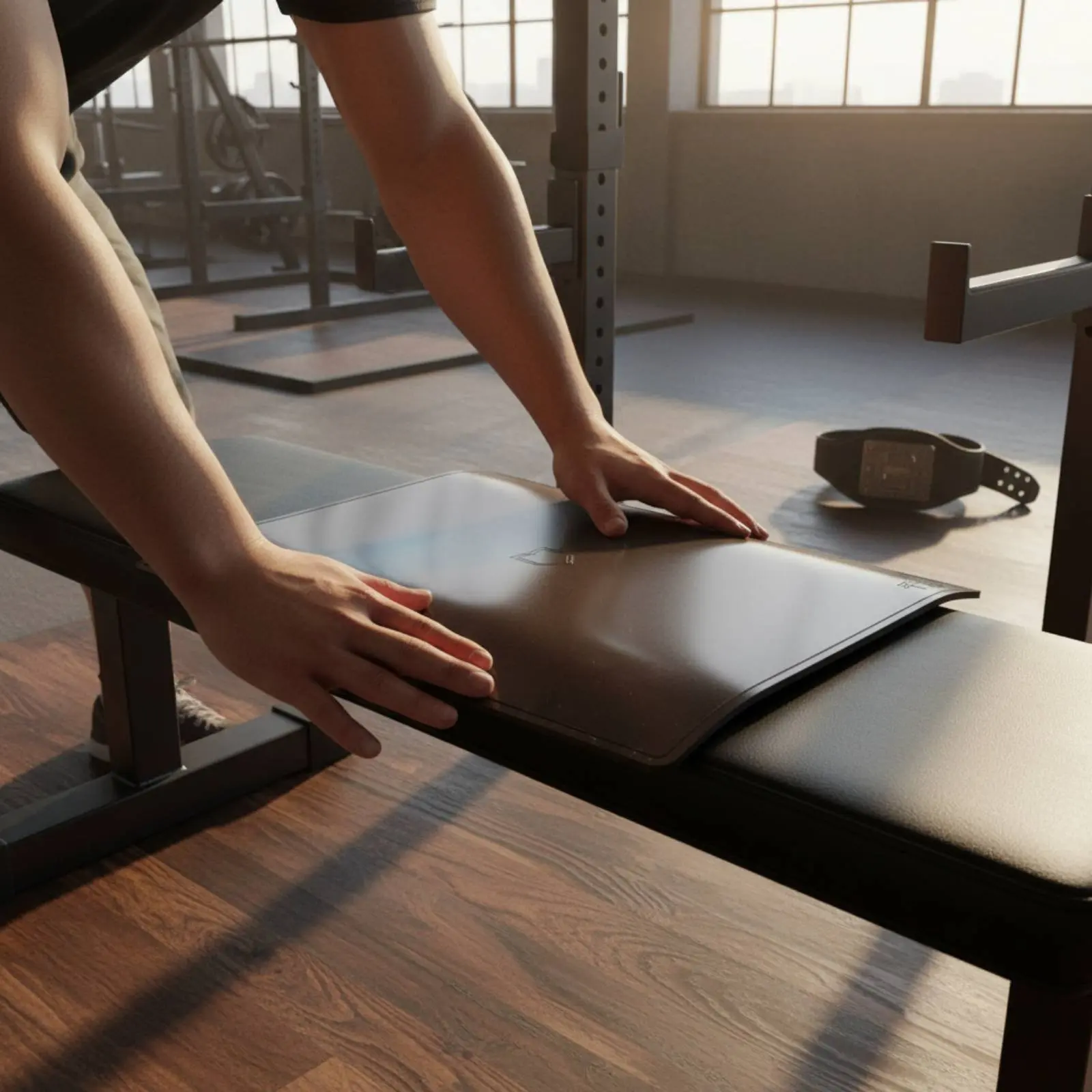 Powerlifting Bench Pad Tear-Resistant Bench Slip Pad Portable Exercise Gear for Powerlifters, Weight Trainers, Gym, Studio