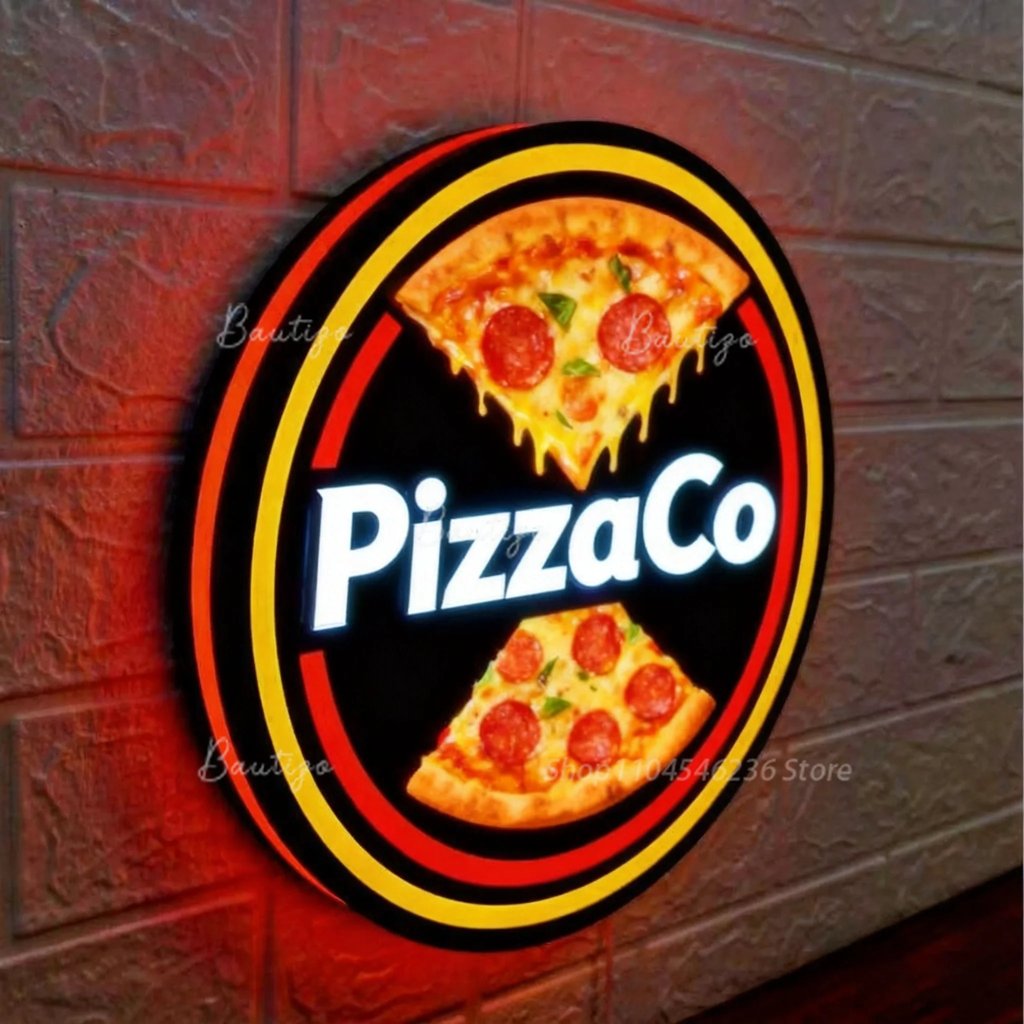 Customizable LED Wall Lightbox Sign For Business Sport Team GameTag PizzaCo Illuminated Custom Made Shop Decor Signage
