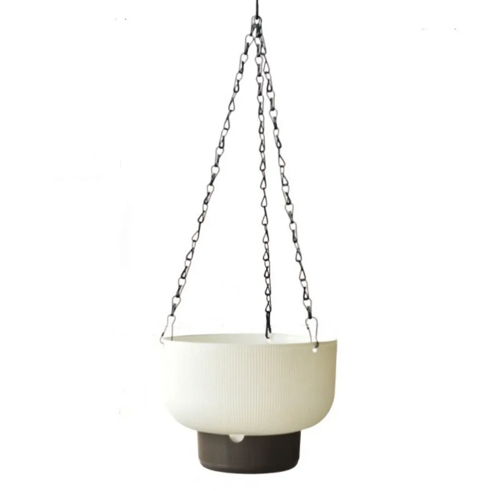 Thickened Self Watering Hanging Planters Drainage Chain Hooks Hanging Flower Pots Detachable Base Large Capacity