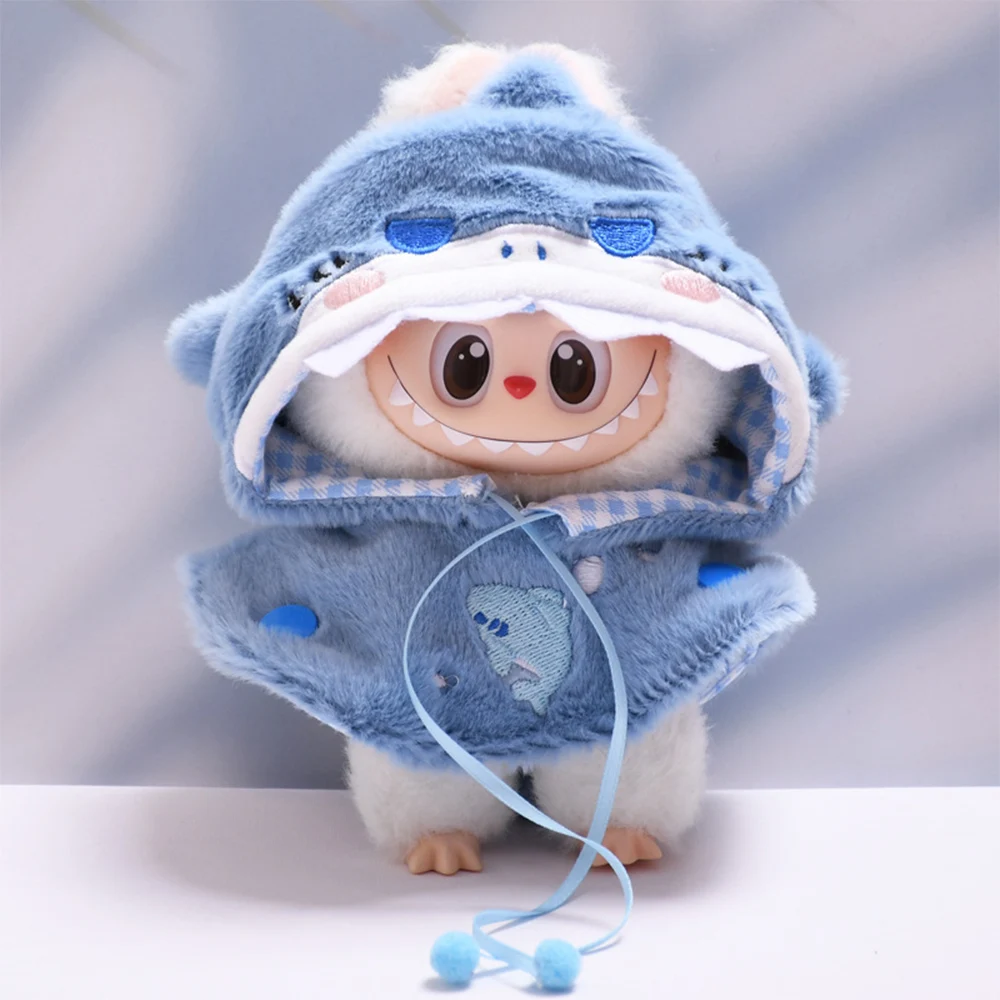 Conjunto de capa de Animal bonito para muñeca Labubu de 17cm, conjunto de repuesto, accesorios de ropa de regalo, 1 ud.