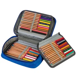 Estuche de lápices multicapa impermeable para estudiantes, estuche de papelería desmontable de gran capacidad, bolsa de maquillaje, 72 colores