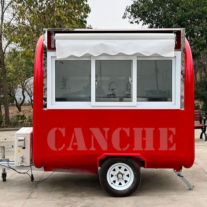 Outdoor mobile Fast-Food-Karren Kiosk, Eis am Stiel Eis Verkaufs wagen Hot Dog Food Trailer Truck zu verkaufen