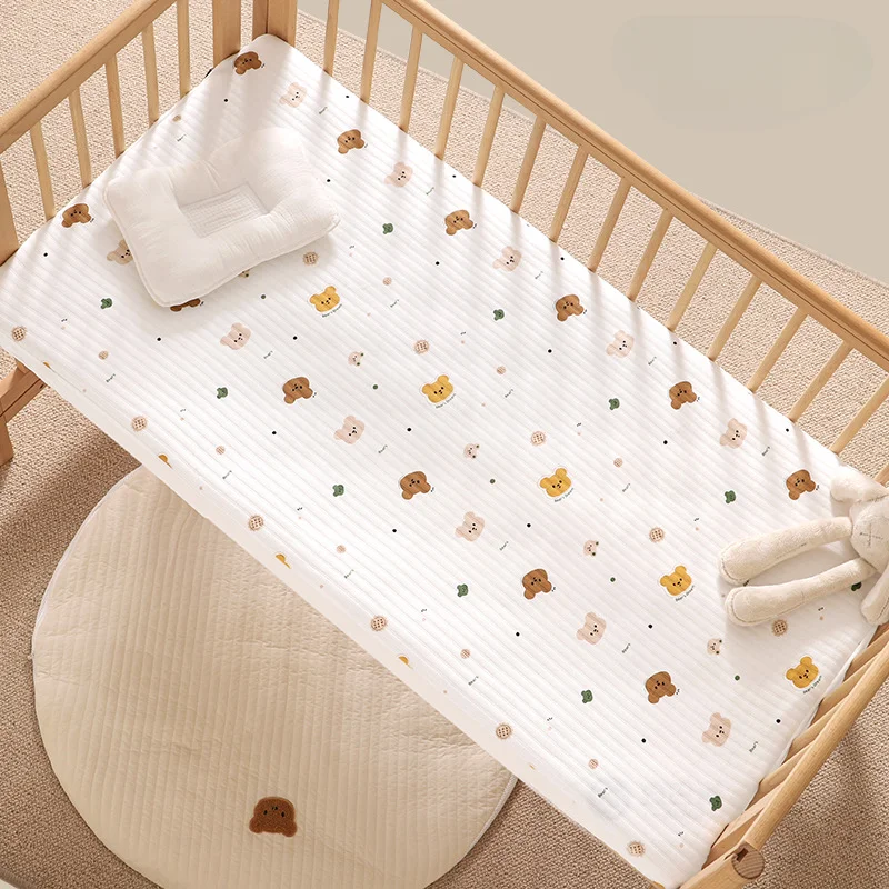 

Soft Baby Bed A Class Cotton Splicing Bed Sheet Baby Mattress Cover New Children Four Seasons Sheet Cover Bed Sheets