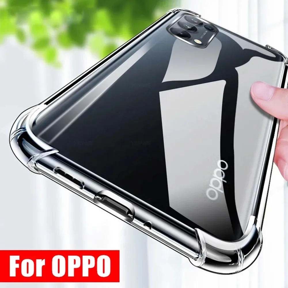 حافظة من السيليكون الشفاف المقاوم للصدمات لهاتف OPPO Find X 2 3 5 6 7 X2 X3 X5 X6 Pro Neo Lite X7 Ultra Soft غطاء حماية خلفي من البولي يوريثان