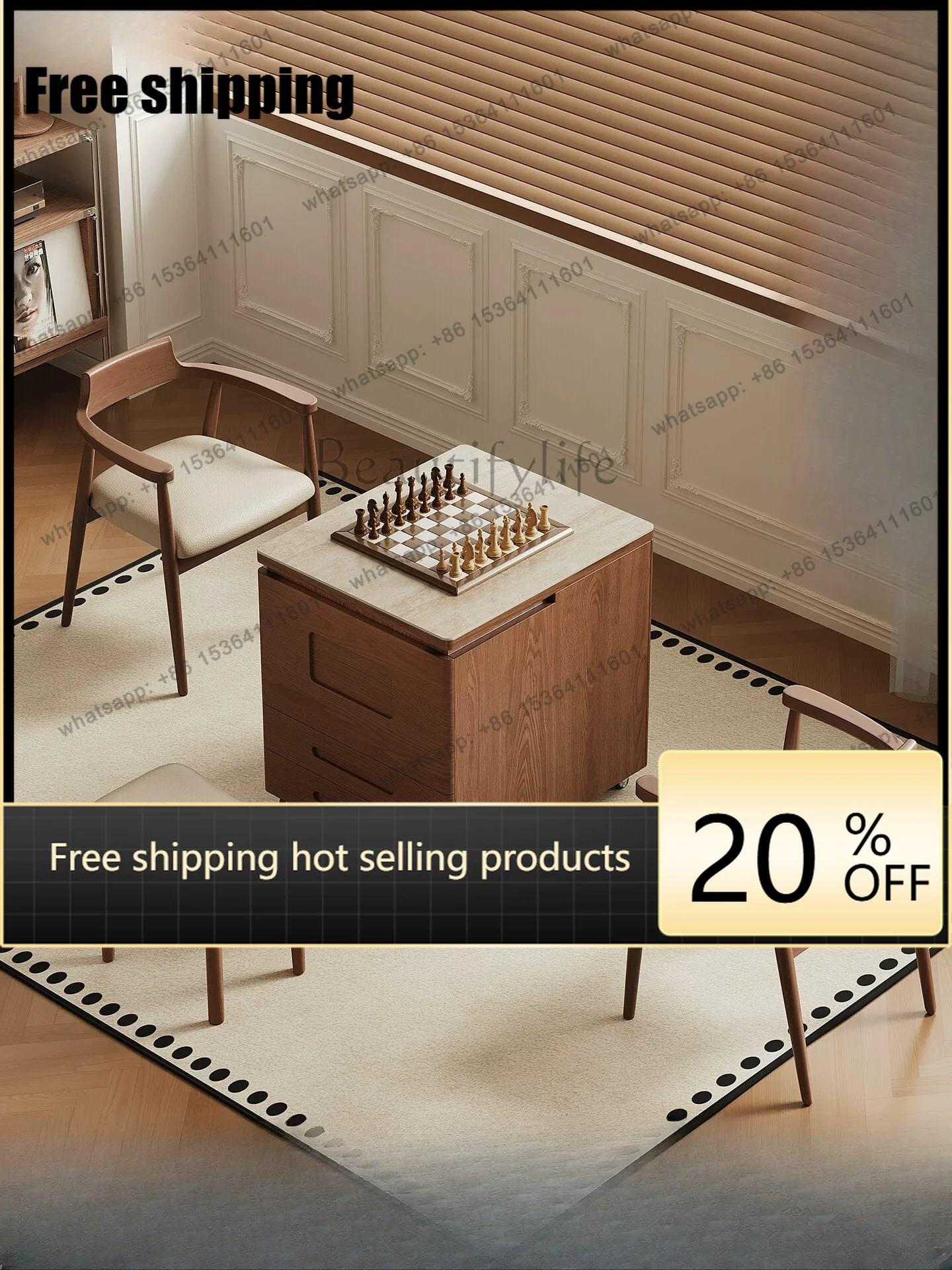 hot -Lifting Mobile Tea Table Multifunctional Kung Fu Tea Table Rock Slate Leisure Combination