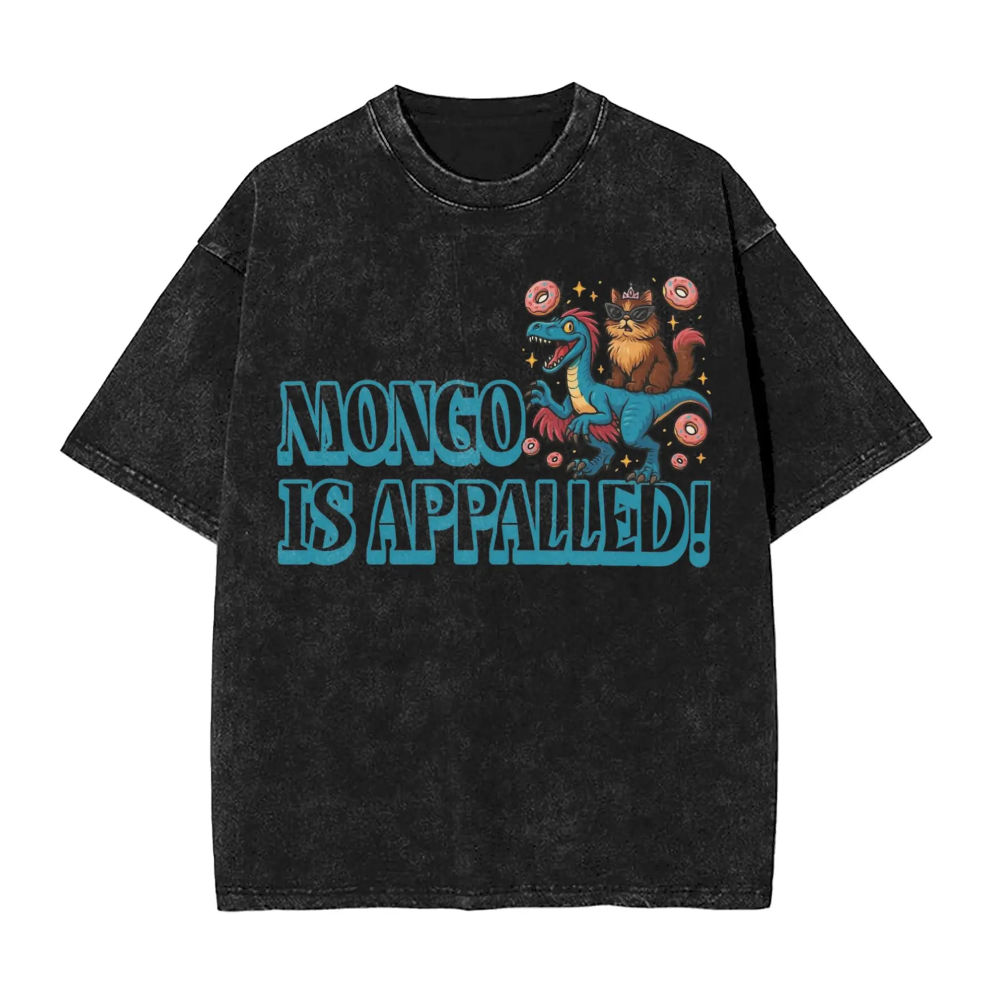 Mongo is Appalled! Dungeon Crawler Carl Princess Donut Washed T Shirts Hip Hop Vintage T-Shirt Tees Tops for Men Oversize